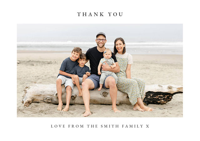 White Border Thank You Card