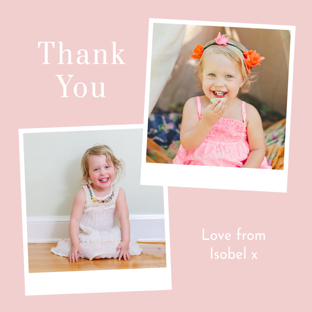 Create Retro Frame 2 Photo Thank You Card Card