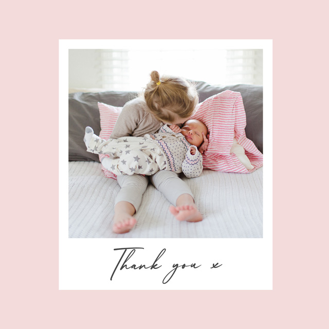 Retro Frame Script Thank You Card