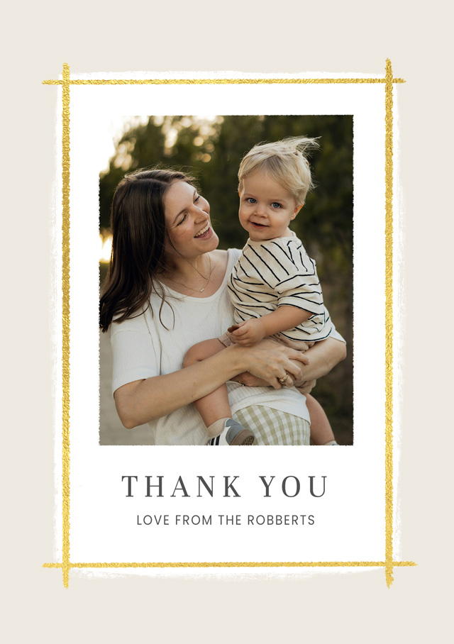 Painted Gold Thank You Card