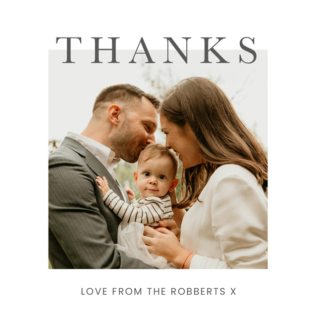 Bold Thanks Overlay Card