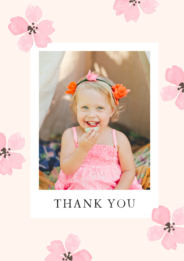 Watercolour Floral Thank You Card