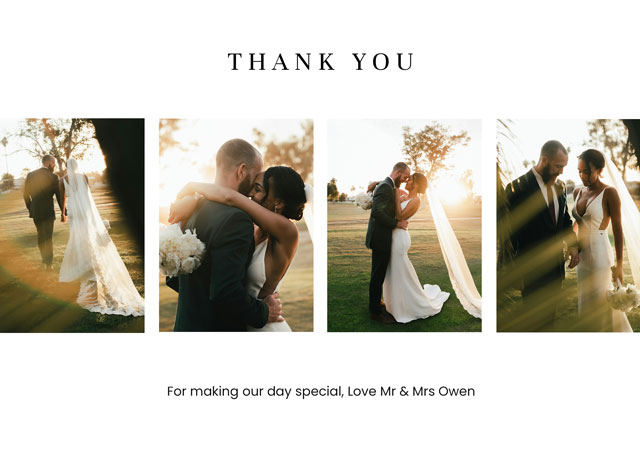 Classic 4 Photo Strip Thank You Card