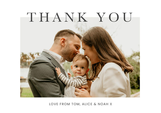 Serif Landscape Thank You Card