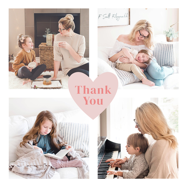 Create Heart Collage Thank You Card Card