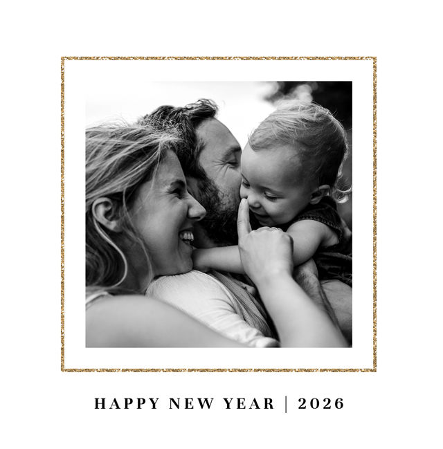 Create Glitter Frame Personalised New Year Card Card
